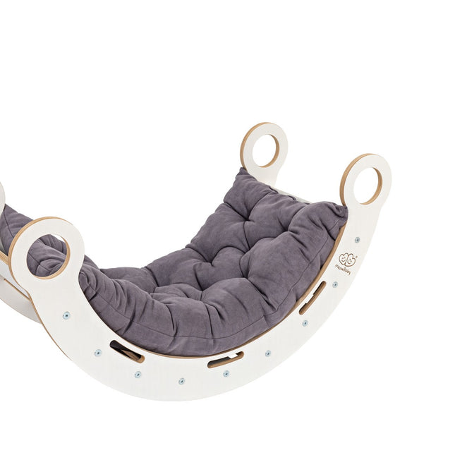 White Wooden Dream Rocker with Pillow and Slide - Medium