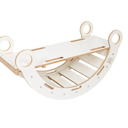 White Wooden Dream Rocker with Pillow and Slide - Medium