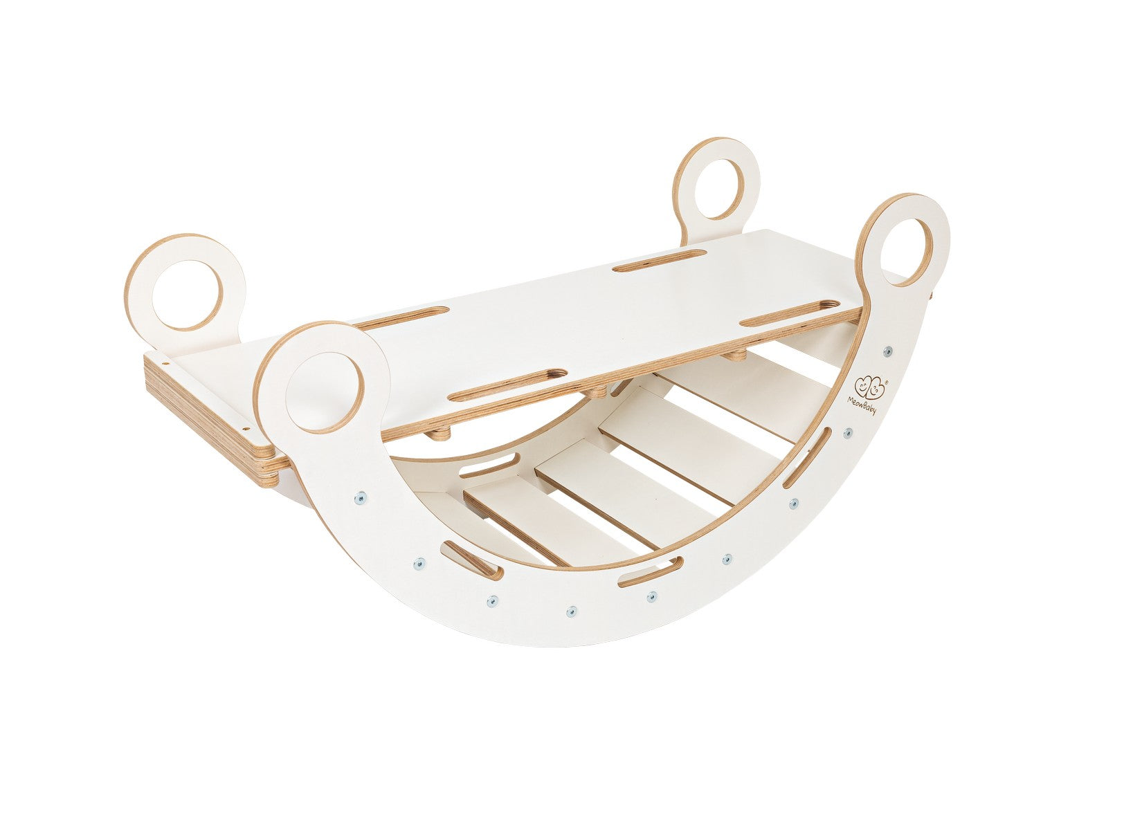 White Wooden Dream Rocker with Pillow and Slide - Medium