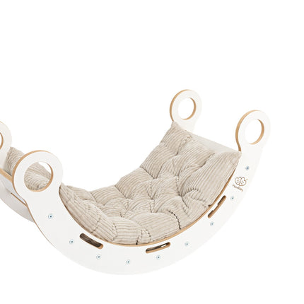 White Wooden Dream Rocker with Pillow and Slide - Medium
