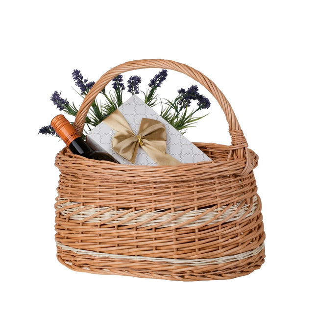 Wiborada Shopping Basket With Wicker Handle 