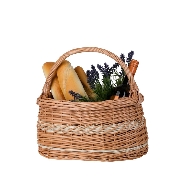 Wiborada Shopping Basket With Wicker Handle 