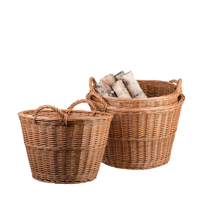 Wicker Basket For Garden And Firewood, 45L