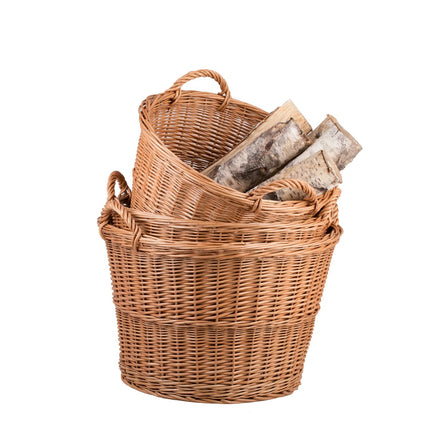 Wicker Basket For Garden And Firewood, 38L