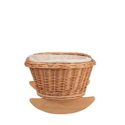 Wicker Rocking Cradle Mimi Natural - White Bedding