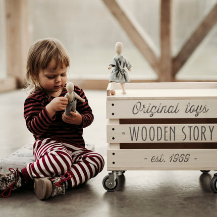 Wooden Beech Doll with Pants