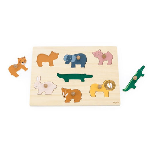 Wooden Puzzle, 7pcs - Trixie Baby Animals