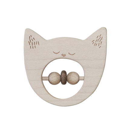 Wooden Rattle - Cat
