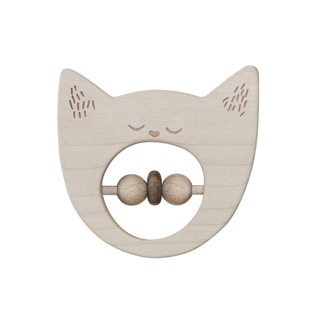 Wooden Rattle - Cat
