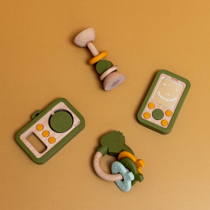Wooden Silicone Baby Camera - Mr. Dino