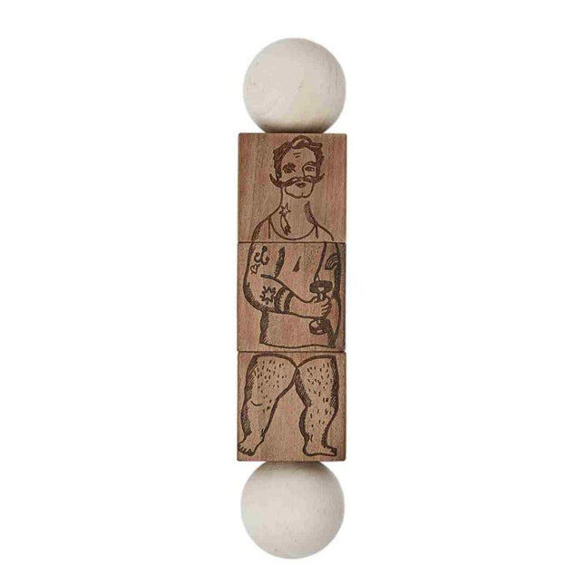 Commedia Dell'Arte Wooden Spinning Puzzle - Natural - LoveStyle World