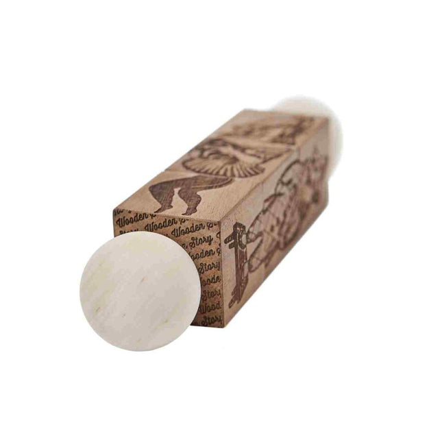 Commedia Dell'Arte Wooden Spinning Puzzle - Natural