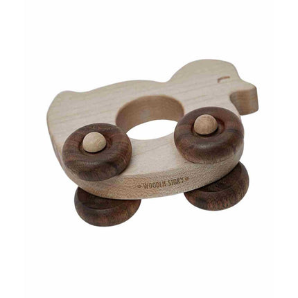 Wooden Toy on Wheels - Duck