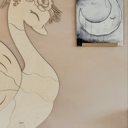 Wooden Wall Decoration - Swan