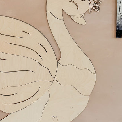 Wooden Wall Decoration - Swan
