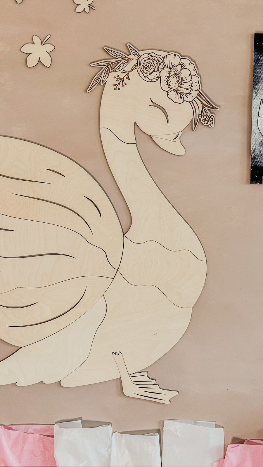 Wooden Wall Decoration - Swan