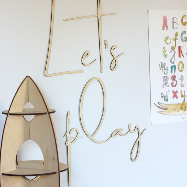 Wooden Wall Sign - Let's Play