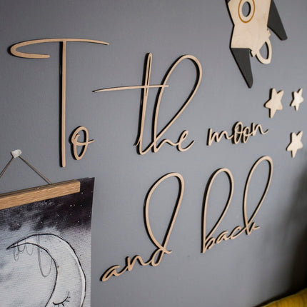 Wooden Wall Sign - To The Moon And Back