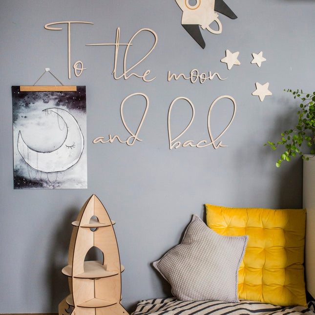 Wooden Wall Sign - To The Moon And Back