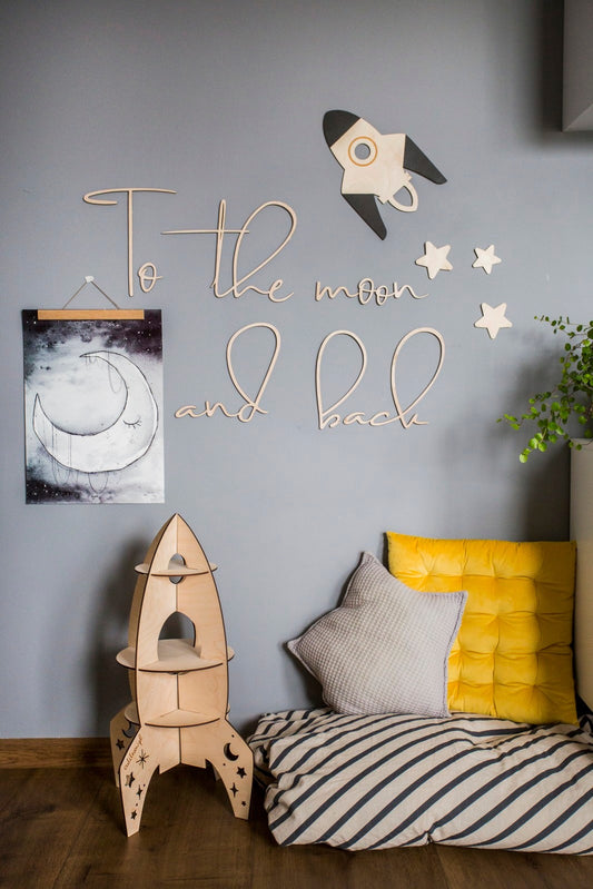 Wooden Wall Sign - To The Moon And Back