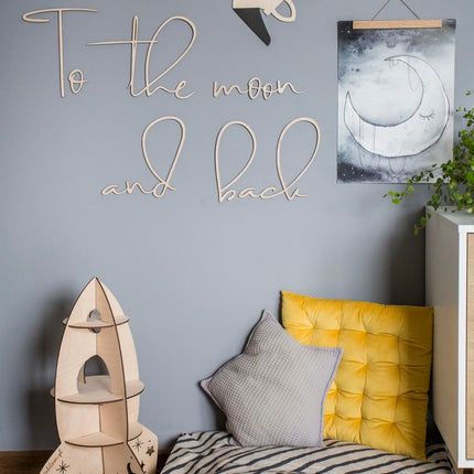 Wooden Wall Sign - To The Moon And Back