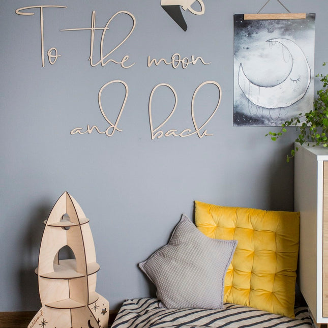 Wooden Wall Sign - To The Moon And Back