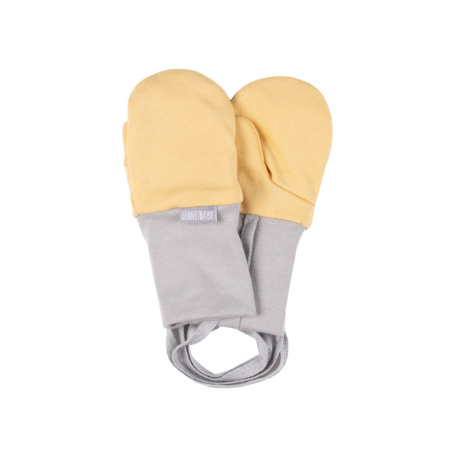 Yellow Merino Wool Baby Mittens with Thumb