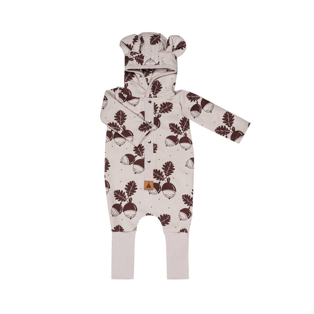 Eared Jumpsuit for Babies and Kids - Acorns on Sand - LoveStyle World