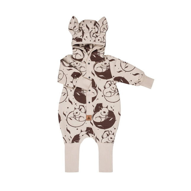 Eared Jumpsuit for Babies and Kids - Beige Squirrel - LoveStyle World