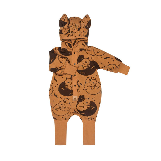 Eared Jumpsuit for Babies and Kids - Cinnamon Squirrel - LoveStyle World