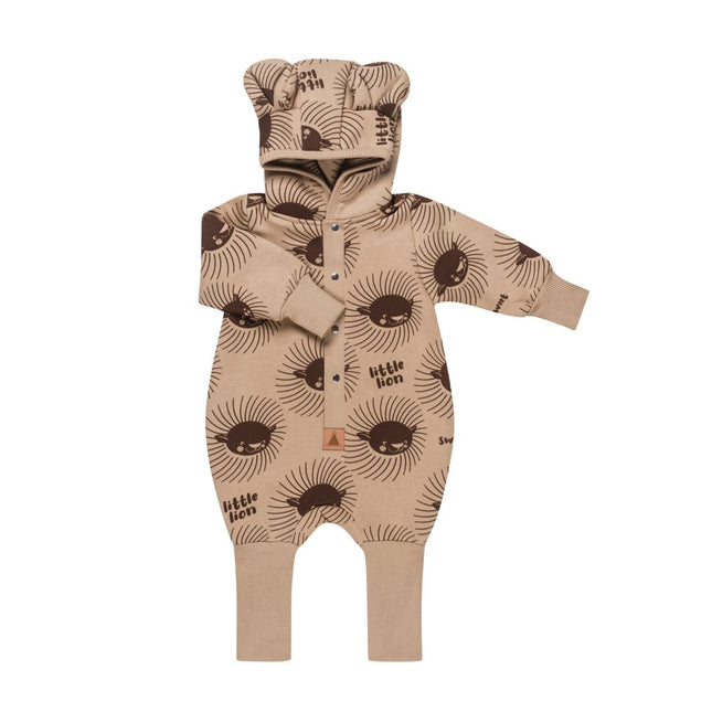 Eared Jumpsuit for Babies and Kids - Lion on Cacao - LoveStyle World