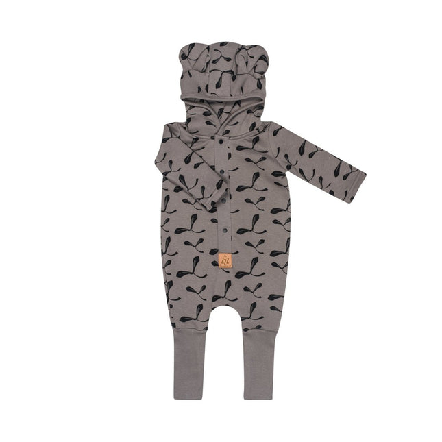 Eared Jumpsuit for Babies and Kids - Steel with Maple Seeds - LoveStyle World