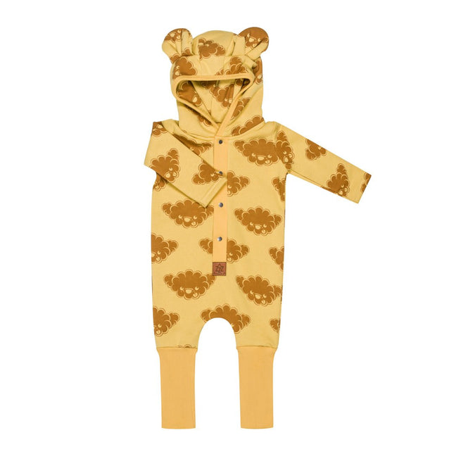 Eared Jumpsuit for Babies and Kids - Yellow with Clouds - LoveStyle World